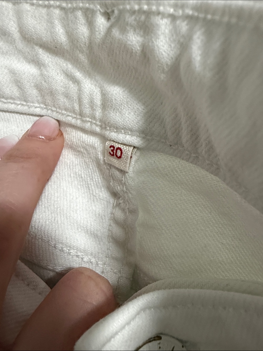 Levis All White Casual Cuffed Denim Shorts - Picture 2 of 5